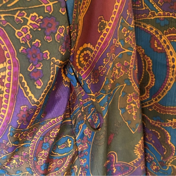 Vintage Victoria Secret Women’s Small Gold Tag Belted Robe Floral Paisley Print - Picture 6 of 10